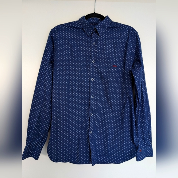 DR&N Printed Dark Blue Shirt L - Picture 1 of 10